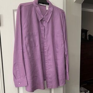 Chic Women's Lavender Button Down Shirt